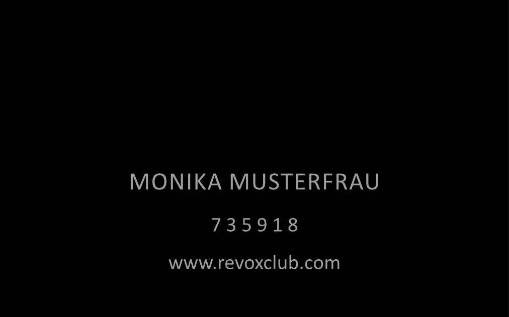 Revox Club Card Backside